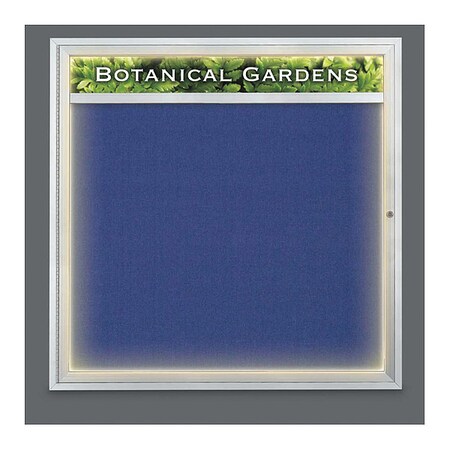 United Visual Products Crkbrd, Hdr, Lgt, Fbc, 1 Dr, Stn/Cobcc, 48x48" UV303HILED5-SATIN-COBACC