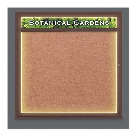 United Visual Products Crkboard, Lght, Hdr, Fbrc, Brnz/Cinna, 48x48" UV303HILED5-BRONZE-CINNABA