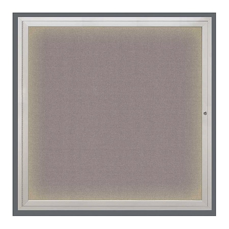 United Visual Products Crkboard, Lght, Fbrc, 1 Dr, Satin/Srf, 48x48" UV303ILED5-SATIN-SURF