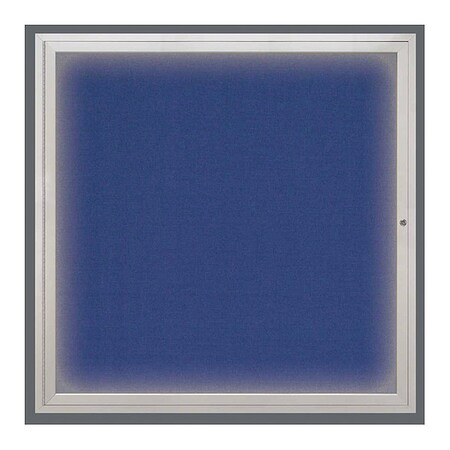 United Visual Products Crkboard, Lght, Fbrc, 1 Dr, Stn/Cobcc, 48x48" UV303ILED5-SATIN-COBACC