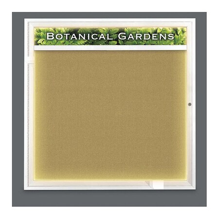 United Visual Products Crkboard, Lght, Hdr, Fbrc, Wht/Lime, 1, 48x48" UV303HILED5-WHITE-KEYLIME