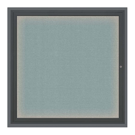 United Visual Products Corkboard, Lghtd, Fbrc, Blk/Cld, 1 Dr, 48x48" UV303ILED5-BLACK-CLOUD