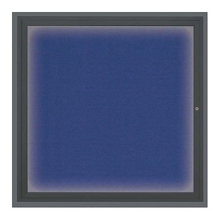 United Visual Products Crkboard, Lght, Fbrc, Blk/Cobac, 1 Dr, 48x48" UV303ILED5-BLACK-COBACC