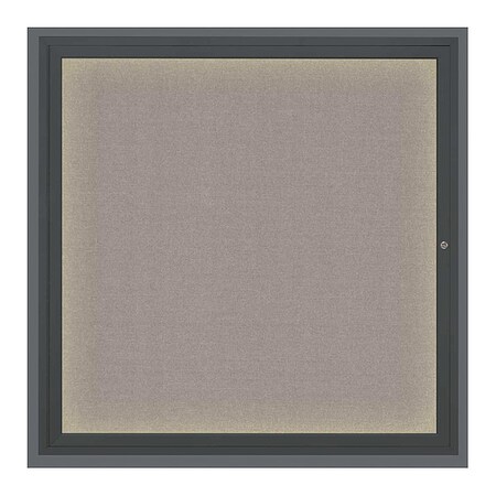 United Visual Products Corkboard, Lghtd, Fbrc, Blk/Prl, 1 Dr, 48x48" UV303ILED5-BLACK-PEARL