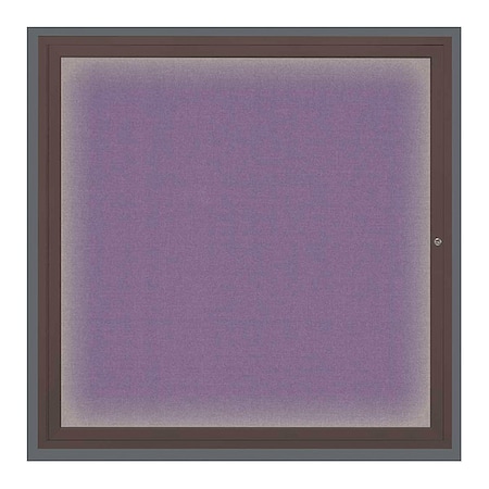 United Visual Products Crkboard, Lght, Fbrc, Brnz/Amth, 1 Dr, 48x48" UV303ILED5-BRONZE-AMETHY