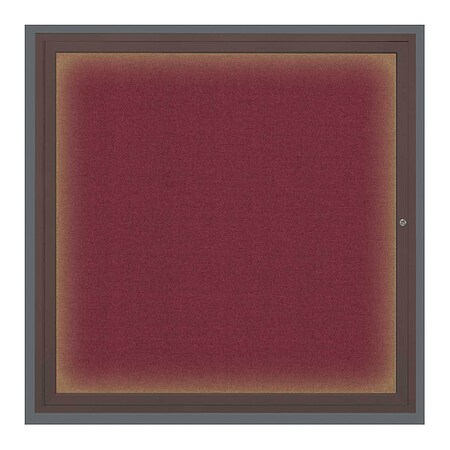 United Visual Products Crkboard, Lght, Fbrc, Brnz/Burg, 1 Dr, 48x48" UV303ILED5-BRONZE-DBURGU