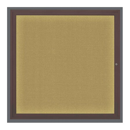 United Visual Products Crkboard, Lght, Fbrc, Brnz/Lime, 1 Dr, 48x48" UV303ILED5-BRONZE-KEYLIME