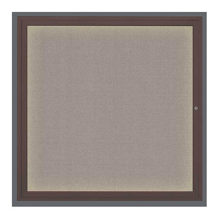 United Visual Products Corkboard, Lght, Fbrc, Brnz/Prl, 1 Dr, 48x48" UV303ILED5-BRONZE-PEARL