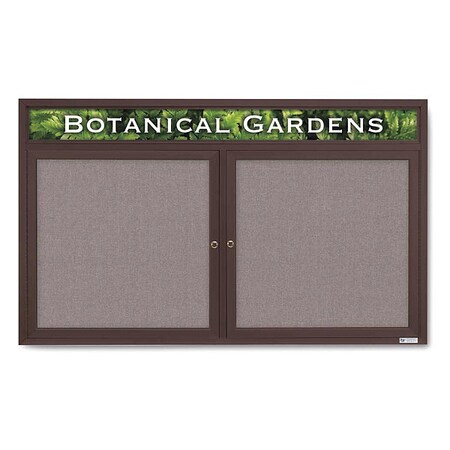 United Visual Products Corkboard, Hdr, Fbrc, Brnz/Surf, 2 Dr, 60x36" UV332-BRONZE-SURF