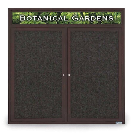 United Visual Products Corkboard, Hdr, Fbrc, Brnz/Blk, 2 Dr, 48x48" UV305H5-BRONZE-BLACK
