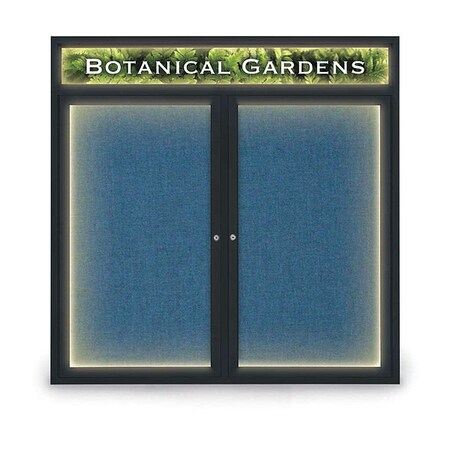 United Visual Products Corkboard, Hdr, Lght, Fbrc, Blk/Ult, 2, 48x48" UV305HILED5-BLACK-ULTMAR