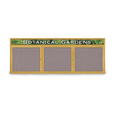 United Visual Products Corkboard, Hdr, Fbrc, Gold/Surf, 3 Dr, 96x36" UV306H5-GOLD-SURF