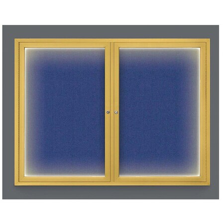 United Visual Products Corkboard, Lghtd, Fbrc, Gold/Cobcc, 2, 42x32" UV316ILED-GOLD-COBACC