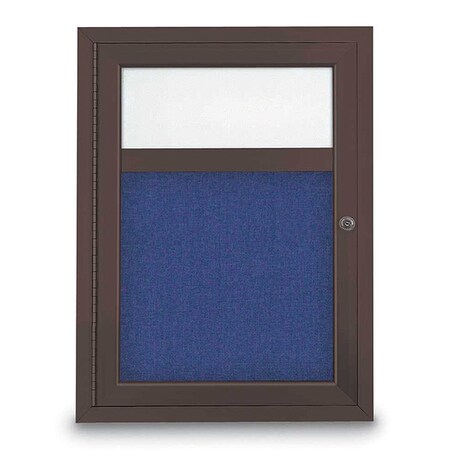 United Visual Products Crkboard, Hdr, Fbrc, Brnz/Cobcc, 1 Dr, 18x24" UV329-BRONZE-COBACC
