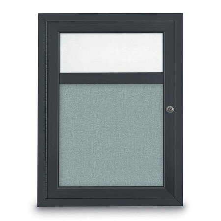United Visual Products Corkboard, Headr, Fbrc, Blk/Cld, 1 Dr, 18x24" UV329-BLACK-CLOUD