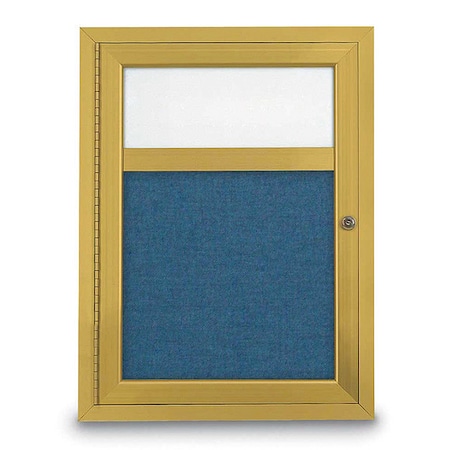 United Visual Products Corkboard, Hdr, Fbrc, Gold/Ult, 1 Dr, 18x24" UV329-GOLD-ULTMAR