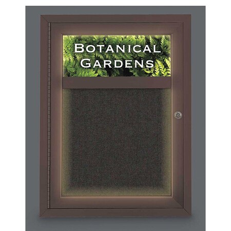 United Visual Products Crkboard, Hdr, Lght, Fbrc, Brnz/Blk, 1, 18x24" UV329ILED-BRONZE-BLACK