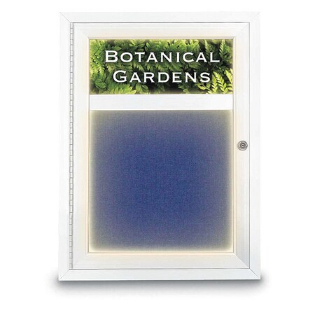 United Visual Products Crkbrd, Lght, Hdr, Fbrc, Wht/Cobcc, 1, 18x24" UV329ILED-WHITE-COBACC