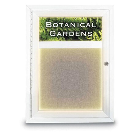United Visual Products Corkboard, Lght, Hdr, Fbrc, Wht/Prl, 1, 18x24" UV329ILED-WHITE-PEARL