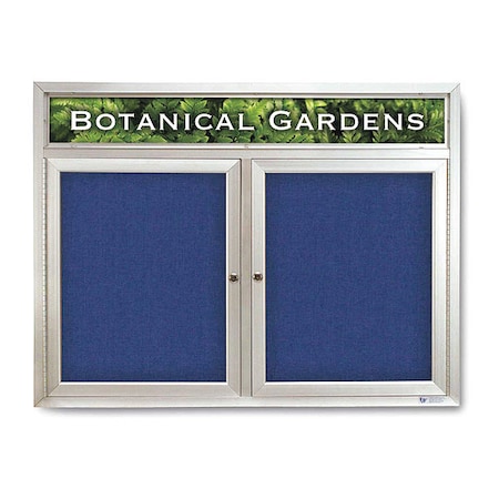 United Visual Products Corkboard, Hdr, Fbrc, 2 Dr, Stn/Cobcc, 42x32" UV3305-SATIN-COBACC