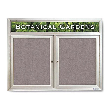 United Visual Products Crkboard, Hdr, Fbrc, 2 Dr, Satin/Surf, 42x32" UV3305-SATIN-SURF