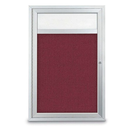 United Visual Products Crkboard, Hdr, Fbrc, 1 Dr, Satin/Burg, 24x36" UV330-SATIN-DBURGU