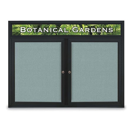 United Visual Products Corkboard, Headr, Fbrc, Blk/Cld, 2 Dr, 48x36" UV331-BLACK-CLOUD