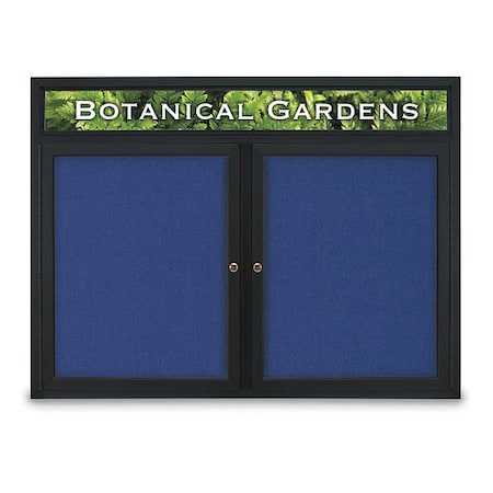 United Visual Products Corkboard, Hdr, Fbrc, Blk/Cobac, 2 Dr, 48x36" UV331-BLACK-COBACC