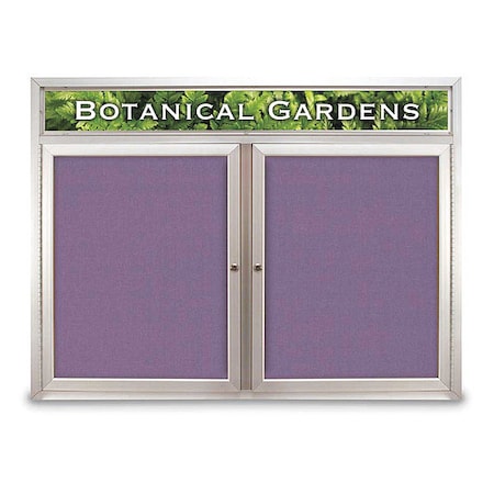 United Visual Products Corkboard, Hdr, Fbrc, 2, Satin/Amthy, 48x36" UV331-SATIN-AMETHY