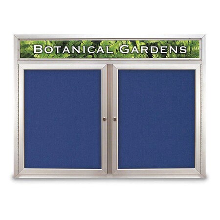 United Visual Products Corkboard, Hdr, Fbrc, 2 Dr, Stn/Cobcc, 48x36" UV331-SATIN-COBACC