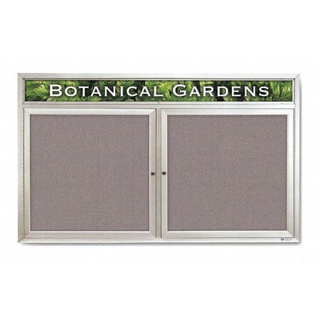 United Visual Products Crkboard, Hdr, Fbrc, 2 Dr, Satin/Surf, 60x36" UV332-SATIN-SURF