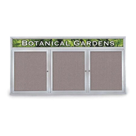 United Visual Products Crkboard, Hdr, Fbrc, 3 Dr, Satin/Surf, 72x36" UV333-SATIN-SURF