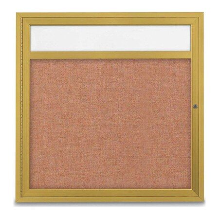 United Visual Products Corkboard, Hdr, Fbrc, Gld/Cinna, 1 Dr, 36x36" UV337-GOLD-CINNABA