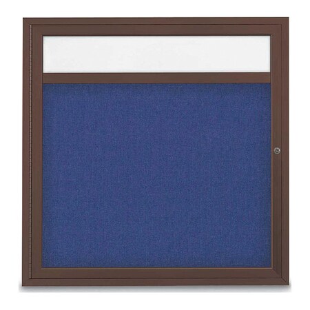 United Visual Products Crkboard, Hdr, Fbrc, Brnz/Cobcc, 1 Dr, 36x36" UV337-BRONZE-COBACC