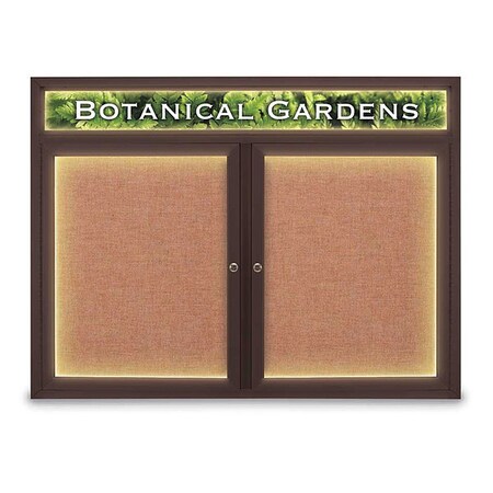 United Visual Products Crkbrd, Hdr, Lght, Fbrc, Brnz/Cnna, 2, 48x36" UV351ILED-BRONZE-CINNABA