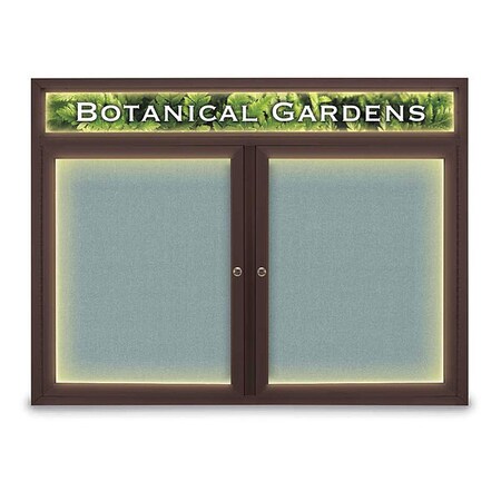 United Visual Products Crkboard, Hdr, Lght, Fbrc, Brnz/Cld, 2, 48x36" UV351ILED-BRONZE-CLOUD