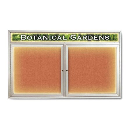 United Visual Products Crkbrd, Lght, Hdr, Fbrc, 2, Stn/Aprct, 60x36" UV352ILED-SATIN-APRICOT