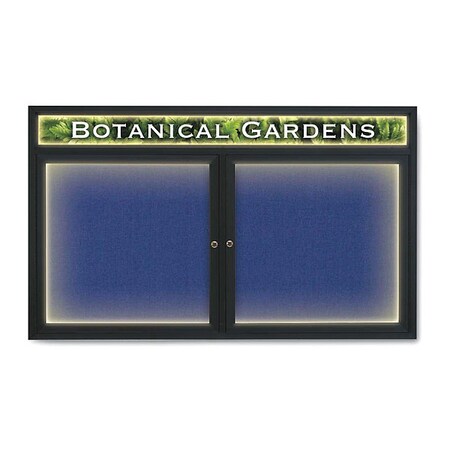 United Visual Products Crkbrd, Hdr, Lght, Fbrc, Blk/Cobac, 2, 60x36" UV352ILED-BLACK-COBACC
