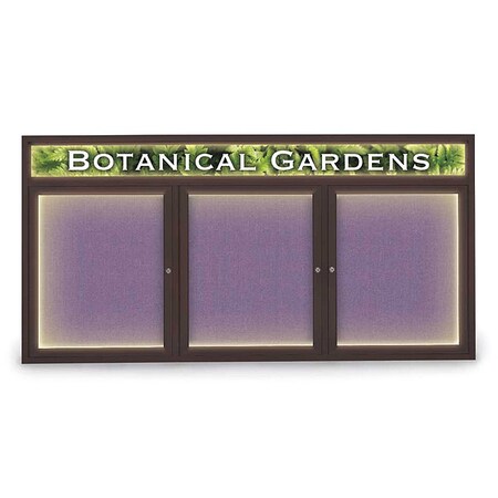 United Visual Products Crkbrd, Hdr, Lght, Fbrc, Brnz/Amth, 3, 72x36" UV353ILED-BRONZE-AMETHY