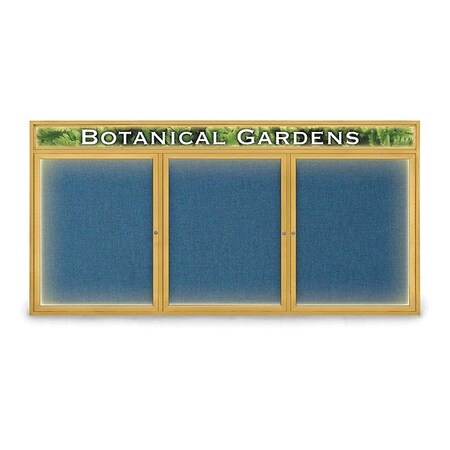 United Visual Products Corkboard, Fbrc, Hdr, Gold/Ult, 3 Dr, 96x48" UV355ILED-GOLD-ULTMAR