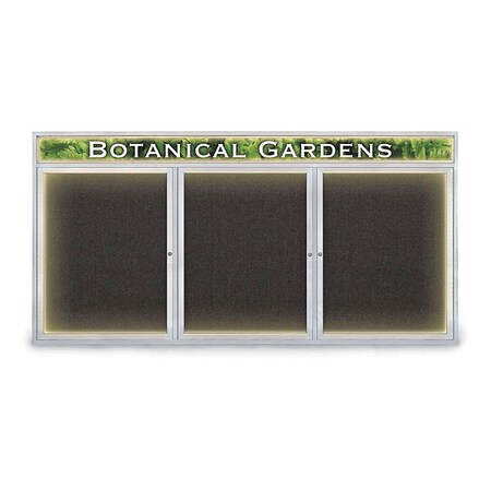 United Visual Products Corkboard, Fbrc, Hdr, Satin/Blk, 3 Dr, 96x48" UV355ILED-SATIN-BLACK