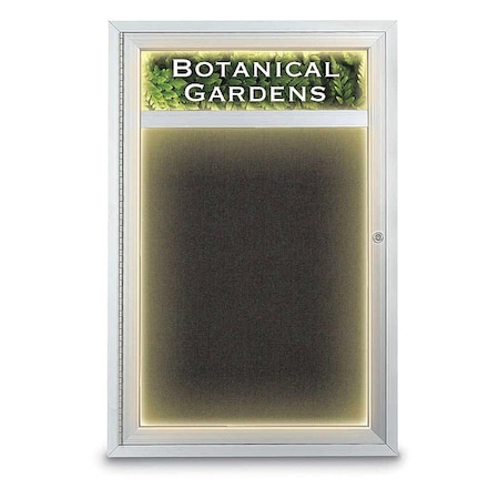 United Visual Products Crkbrd, Lght, Hdr, Fbrc, 1 Dr, Stn/Blk, 24x36" UV350ILED-SATIN-BLACK