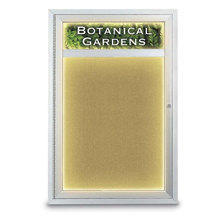 United Visual Products Crkbrd, Lght, Hdr, Fbrc, 1 Dr, Stn/Lme, 24x36" UV350ILED-SATIN-KEYLIME