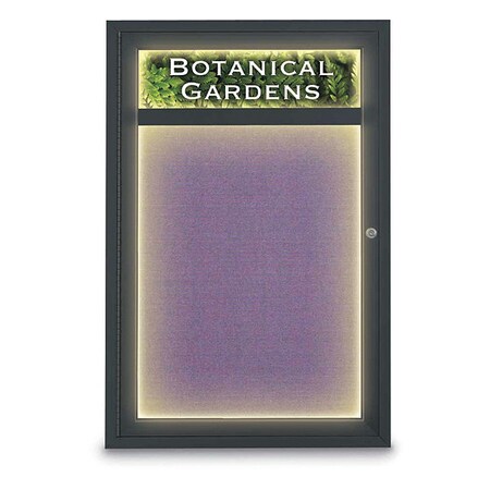 United Visual Products Crkbrd, Lght, Hdr, Fbrc, 1, 24x36", Blk/Amthy UV350ILED-BLACK-AMETHY