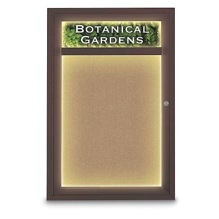 United Visual Products Crkbrd, Hdr, Lght, Fbrc, Brnz/Buff, 1, 24x36" UV350ILED-BRONZE-BUFF