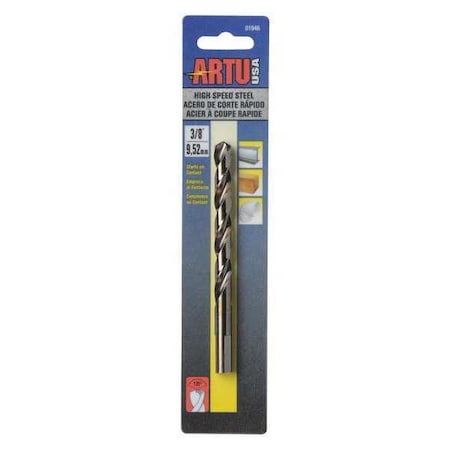 ARTU Drill Bit, Steel, High Speed, 3/8" 01946