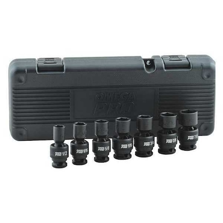 Omega Pro Impact SocketSet, SwivelSAE, 1/2" D, 7 pcs. 83020