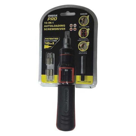 Omega Pro Ratchet Screwdriver, Auto Loading, 10-In-1 83025