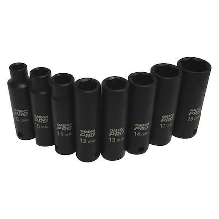Omega Pro Deep Impact SocketSet, Metric, 3/8", 8 pcs. 83032