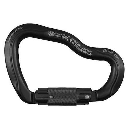 Kong Usa Carabiner, Auto-Lock, 117-1/2mm Length, Aluminum Alloy, Black 778MM0NNNK